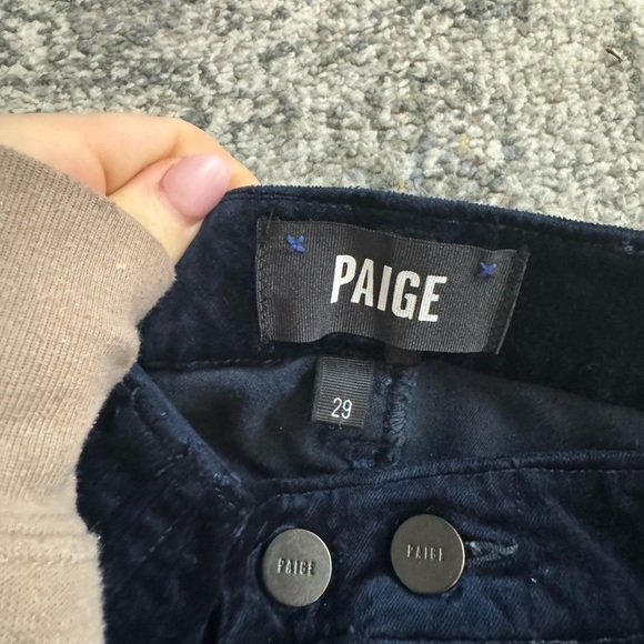 PAIGE Mayslie Velvet navy Joggers zip leg  Navy Size 29 - Picture 9 of 14